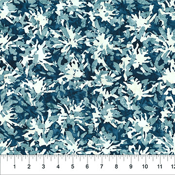 Ink And Petal Flower Denim Blue - 82012-48 - Banyan Batiks - Nebraska Quilt Company - F261578
