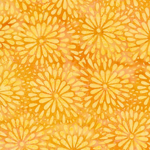 Island Batik Flea Market Mum Lemonade - 1 Yard Left - Verified! - Nebraska Quilt Company - F80138