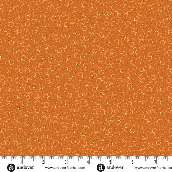 Itsy Bits Orange Trefoil - A - 1455 - O - Andover Fabrics - Nebraska Quilt Company - F2401855