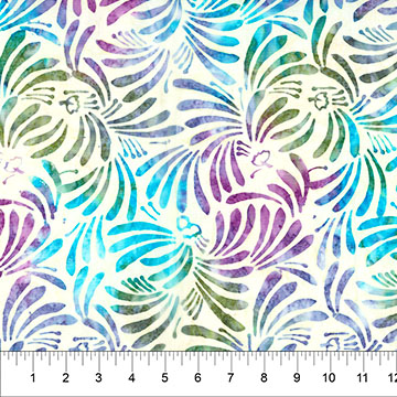 Jasmine Jewels Fan Ivory - 82083-12 - Banyan Batiks - Nebraska Quilt Company - F261970