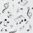 Jazz Music Notes White - ELS148 - WHI - Elizabeth's Studio - Nebraska Quilt Company - F2502014