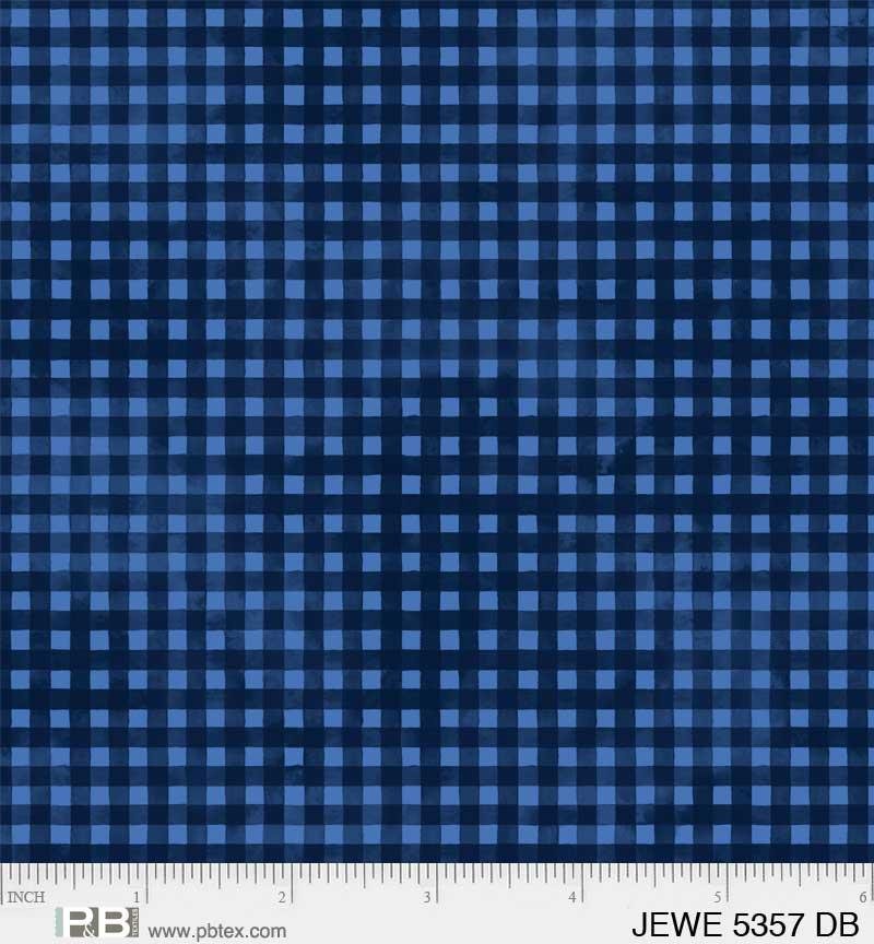 Jewel Gingham Dark Blue - JEWE 5357 DB - P & B Textiles - Nebraska Quilt Company - Jewel Gingham Dark Blue - JEWE 5357 DB - P & B Textiles