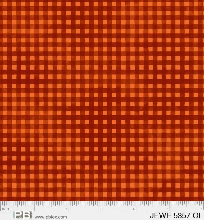 Jewel Gingham Orange - JEWE 5357 OI - P & B Textiles - Nebraska Quilt Company - Jewel Gingham Orange - JEWE 5357 OI - P & B Textiles