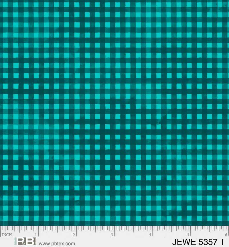 Jewel Gingham Teal - JEWE 5357 T - P & B Textiles - Nebraska Quilt Company - Jewel Gingham Teal - JEWE 5357 T - P & B Textiles