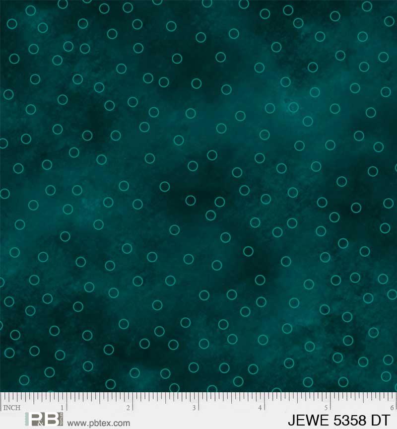 Jewel Tossed Dots Dark Teal - JEWE 5358 DT - P & B Textiles - Nebraska Quilt Company - Jewel Tossed Dots Dark Teal - JEWE 5358 DT - P & B Textiles