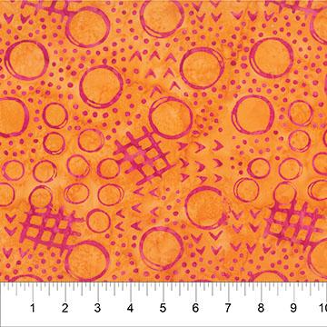 Jitterbug Circles Orange - 833909 - 59 - Banyan Batiks - Nebraska Quilt Company - F2402245