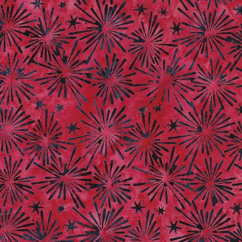 Jubilee Bursting Stars Red Crimson - 122453365 - Island Batik - Nebraska Quilt Company - F2403209