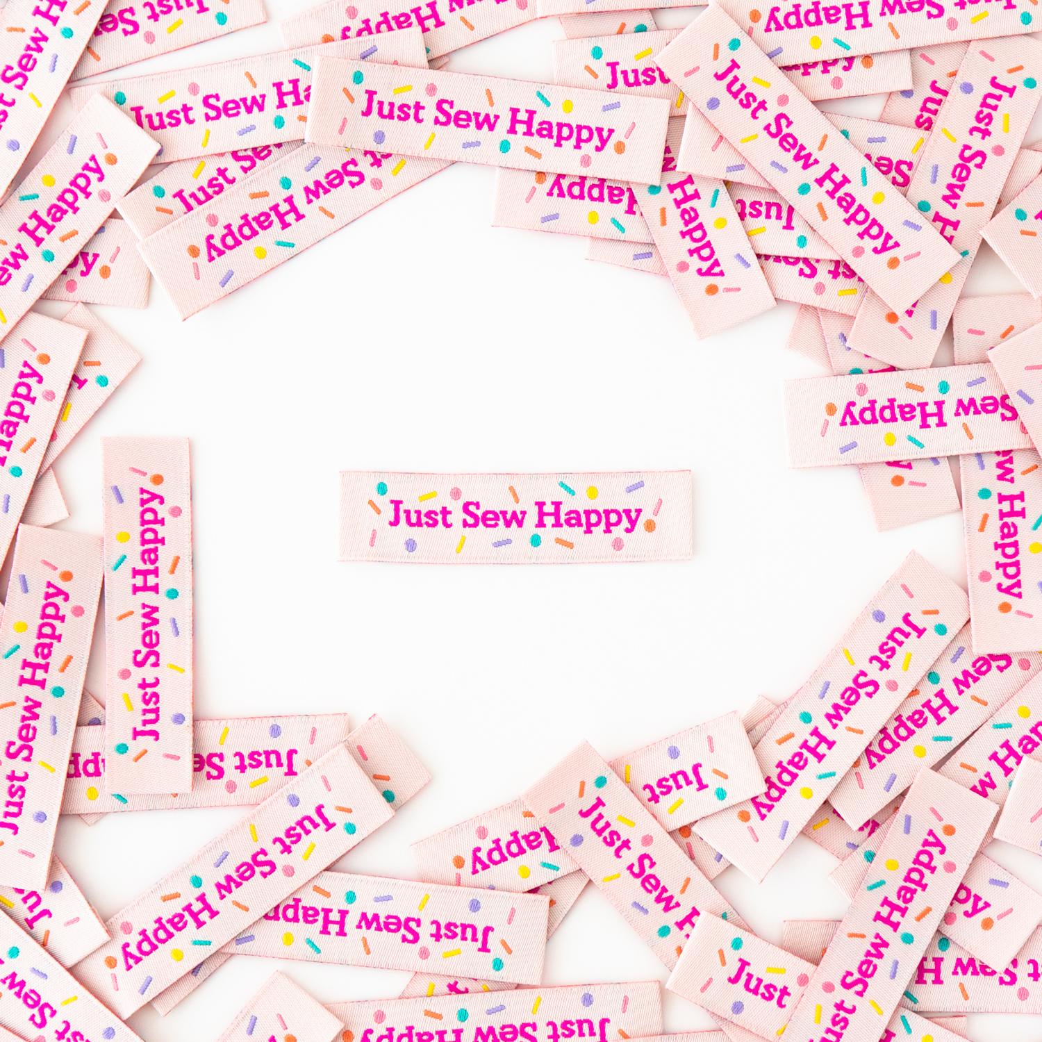 Just Sew Happy Tied with a Ribbon Woven Labels - Nebraska Quilt Company - N251558