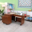 Kangaroo & Joey Dual Rail Electric Sewing Cabinet Teak - Nebraska Quilt Company - SCK8805EL