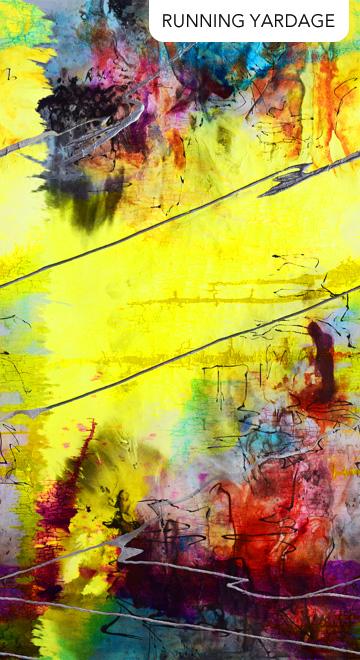 Kintsugi Paint Bleed Yellow Multi - 40153 - 53 - Northcott Fabrics - Nebraska Quilt Company - F2402305