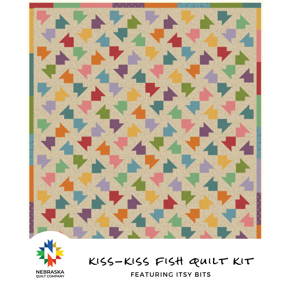 Kiss - Kiss Fish Quilt Kit featuring Itsy Bits - Nebraska Quilt Company - Kiss - Kiss Fish Quilt Kit featuring Itsy Bits