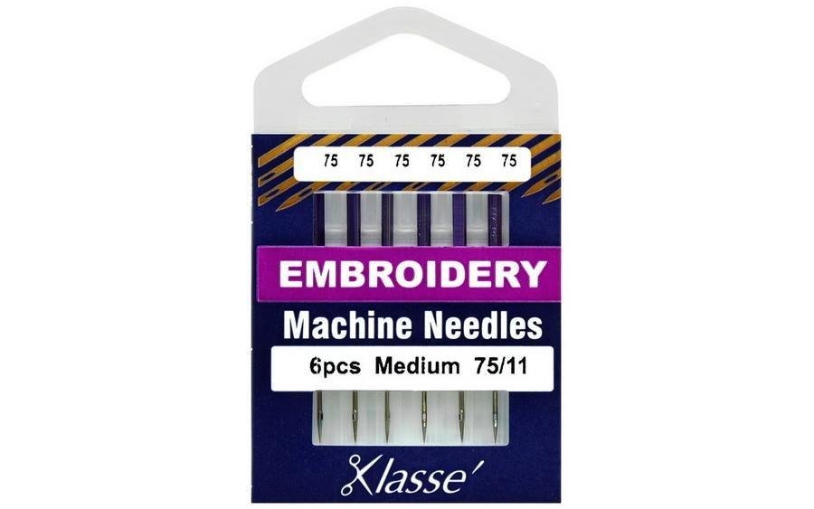 Klasse Embroidery Machine Needle 75/11 - 6ct - Nebraska Quilt Company - AAA5108.075