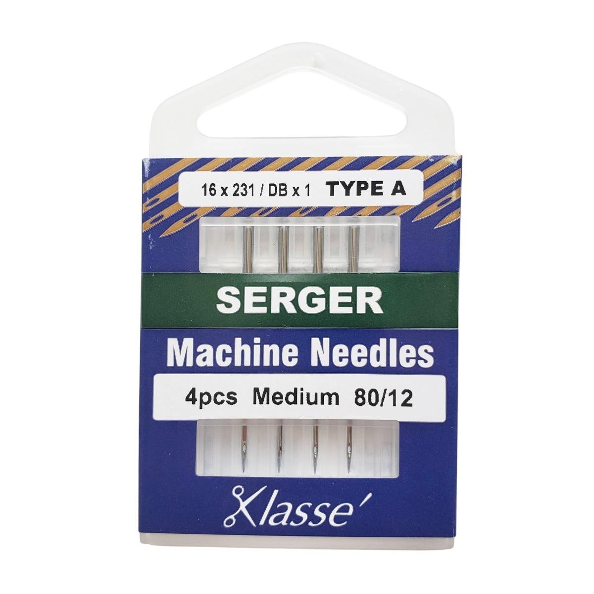 Klasse Serger Type A Needles 80/12 - 4ct - Nebraska Quilt Company - AAA5170.A