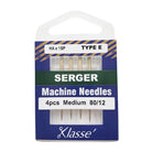 Klasse Serger Type E Needles 80/12 - 4ct - Nebraska Quilt Company - AAA5170.E