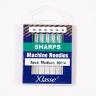 Klasse Sharps Machine Needle 90/14 - 6ct - Nebraska Quilt Company - AAA5105.090