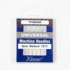Klasse Titanium Universal Machine Needle 75/11 - 4ct - Nebraska Quilt Company - AAA5100.T