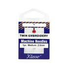 Klasse Twin Embroidery Machine Needle 2.0MM/75 - 1ct - Nebraska Quilt Company - AAA5158.020