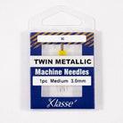 Klasse Twin Metallic Machine Needle 3.0MM/80 - 1ct - Nebraska Quilt Company - AAA5159.030