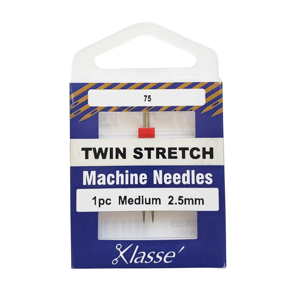 Klasse Twin Stretch Machine Needle 2.5MM/75 - 1ct - Nebraska Quilt Company - AAA5156.025
