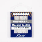 Klasse Universal Machine Needle 80/12 - 6ct - Nebraska Quilt Company - AAA5100.080