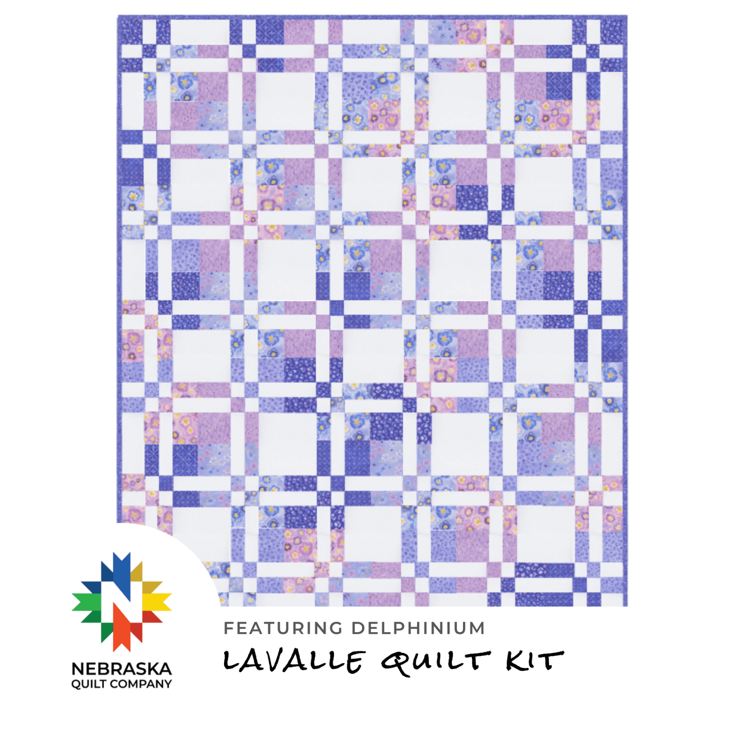 LaValle Quilt Kit Featuring Delphinium - Nebraska Quilt Company - K262011