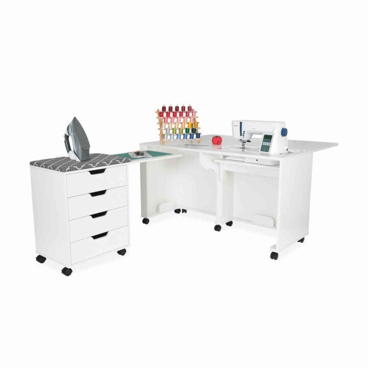 Laverne & Shirley Sewing Cabinet - Ash White - Nebraska Quilt Company - SC451