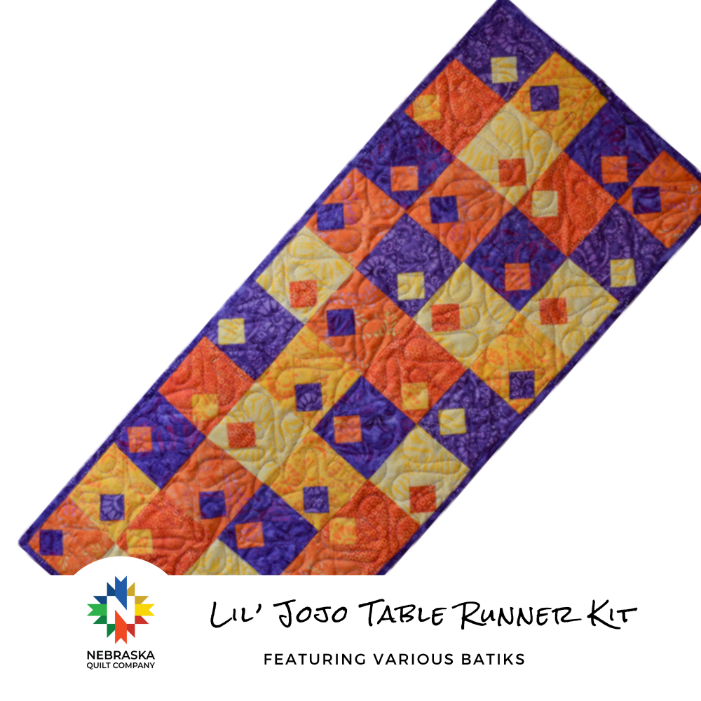 Lil' JoJo Table Runner Kit Featuring Various Batiks - Nebraska Quilt Company - K251289