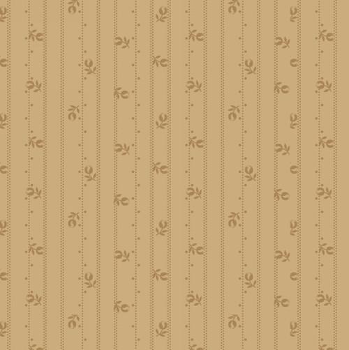 Linen Closet Floral Stripe Toast Brown - 8572 - 33 - Henry Glass & Co. - Nebraska Quilt Company - F2401054