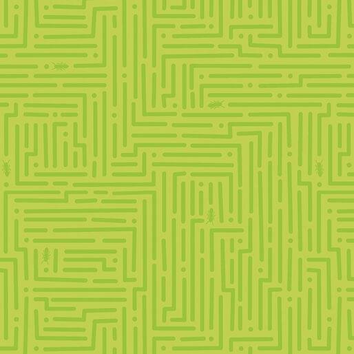 Lucky Bugs Mazing Lime/Green - 16559 - 42 - Benartex - Nebraska Quilt Company - F2501688