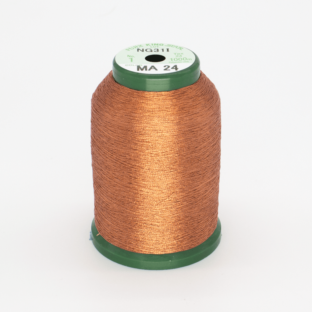 MA24 Orange Metallic 40wt Kingstar Thread 1000M - Nebraska Quilt Company - NT261737