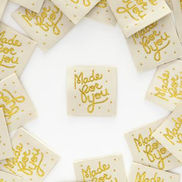 Made for You Gold Woven Labels - Nebraska Quilt Company - N251470