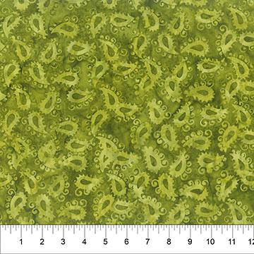 Majesty Paisleys Olive Green - 83501 - 74 - Banyan Batiks - Nebraska Quilt Company - F250477