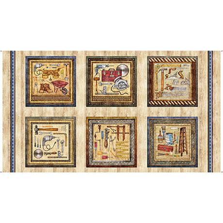 Measure Twice Tools Picture Patches Panel 24" x 44" - Nebraska Quilt Company - PAN04608