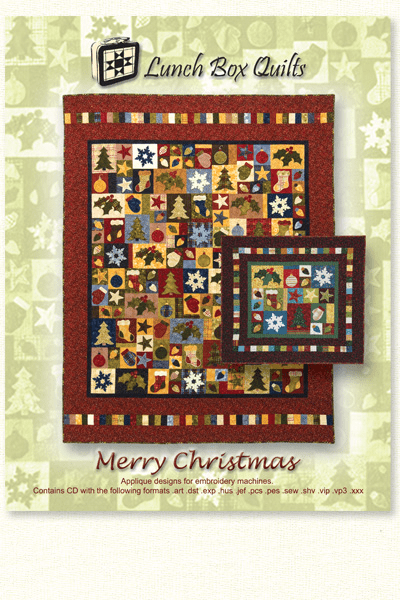 Merry Christmas with CD Machine Embroidery Quilt Pattern - Nebraska Quilt Company - PUB10134