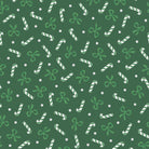 Merry Mix Candy Canes and Bows Metallic Green - MASM11111 - G - Maywood Studios - Nebraska Quilt Company - F261084