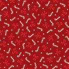 Merry Mix Candy Canes and Bows Metallic Red - MASM11111 - R - Maywood Studios - Nebraska Quilt Company - F261085