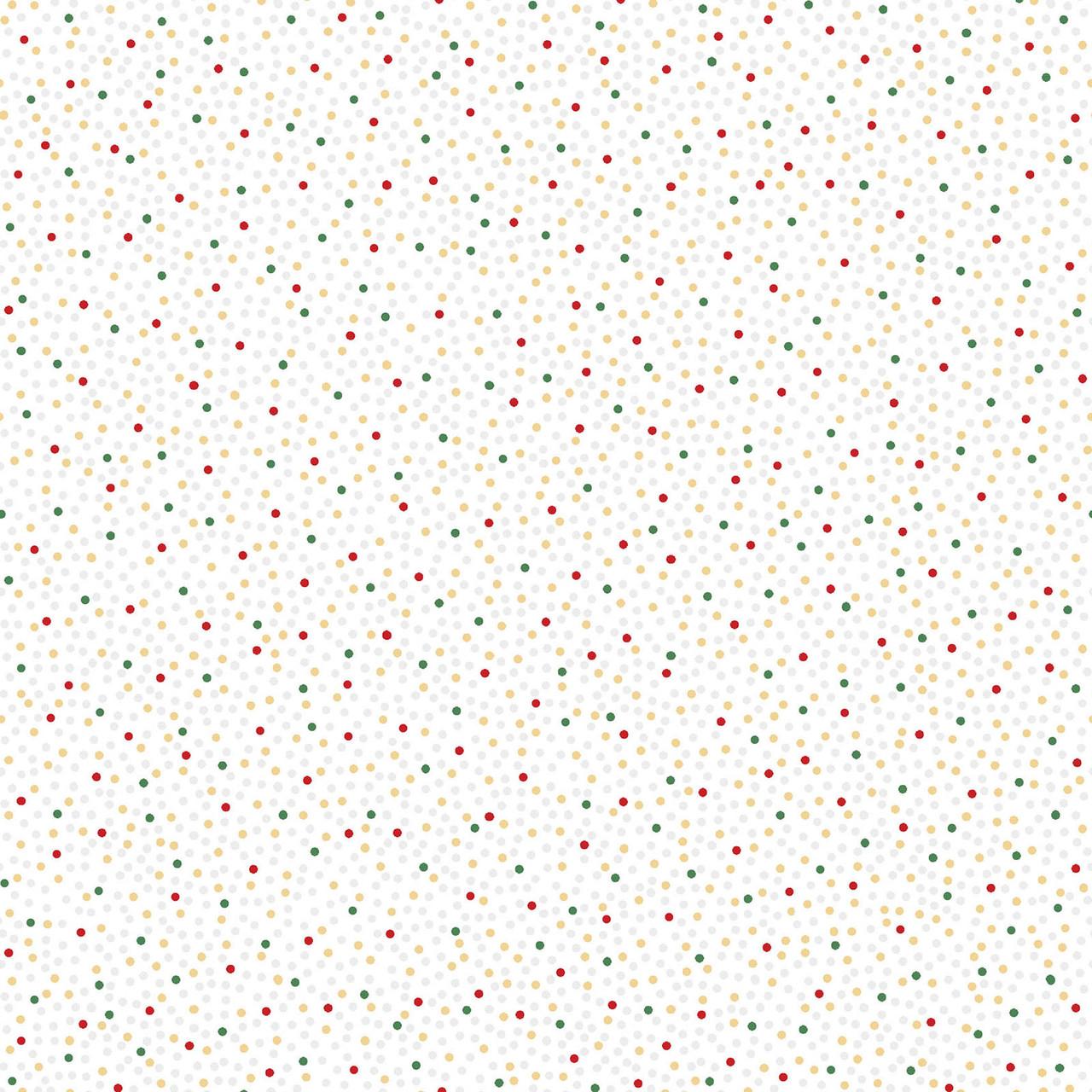 Merry Mix Dots Metallic White Multi - MASM11118 - WZ - Maywood Studios - Nebraska Quilt Company - F261170