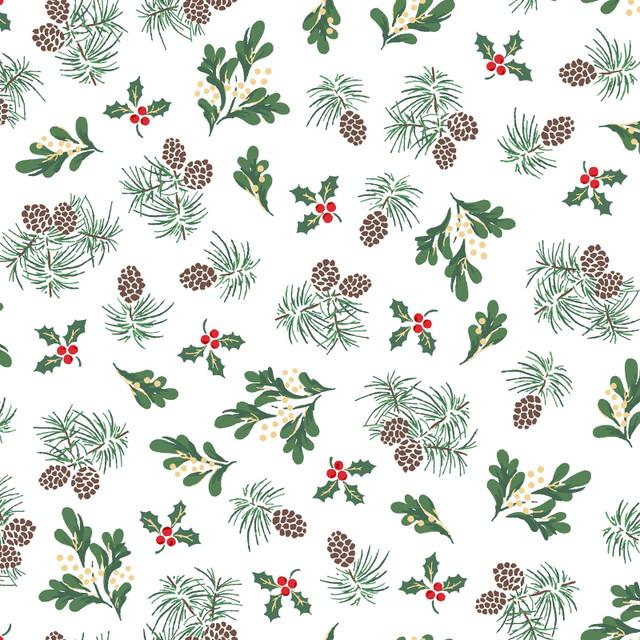 Merry Mix Evergreen Metallic White Multi - MASM11110 - WZ - Maywood Studios - Nebraska Quilt Company - F261083