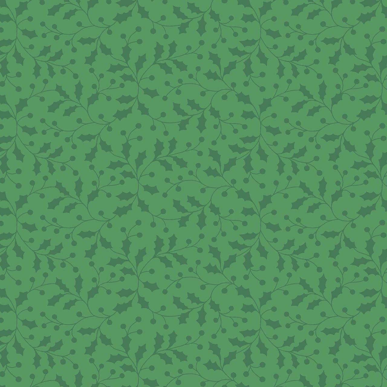 Merry Mix Holly and Berries Green - MAS11113 - G - Maywood Studios - Nebraska Quilt Company - F261077