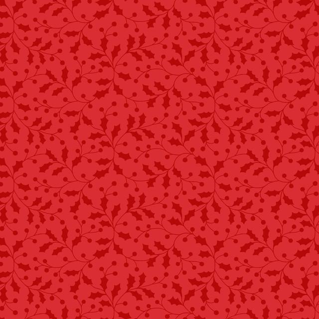 Merry Mix Holly and Berries Red - MAS11113 - R - Maywood Studios - Nebraska Quilt Company - F261078