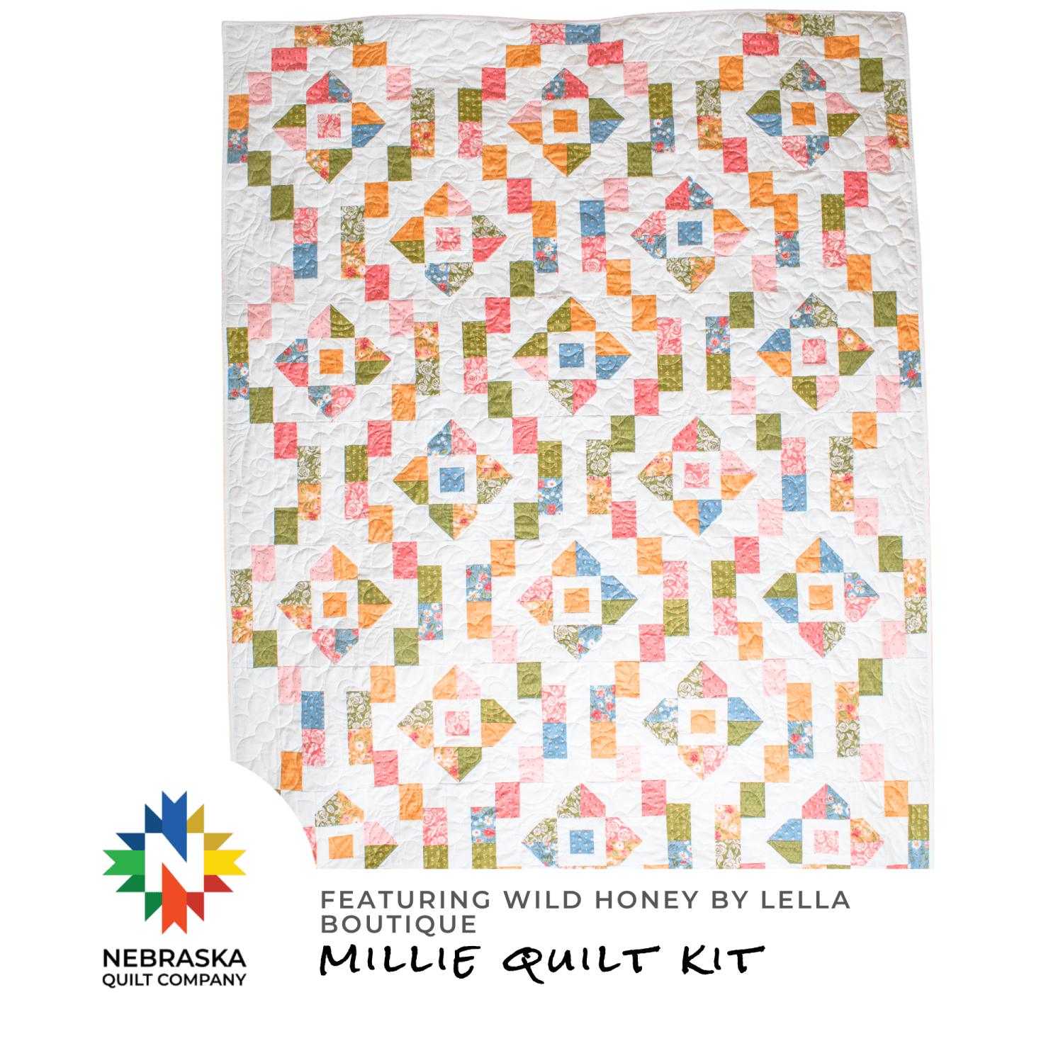Millie Quilt Kit featuring Wild Honey by Lella Boutique - Nebraska Quilt Company - Millie Quilt Kit featuring Wild Honey by Lella Boutique