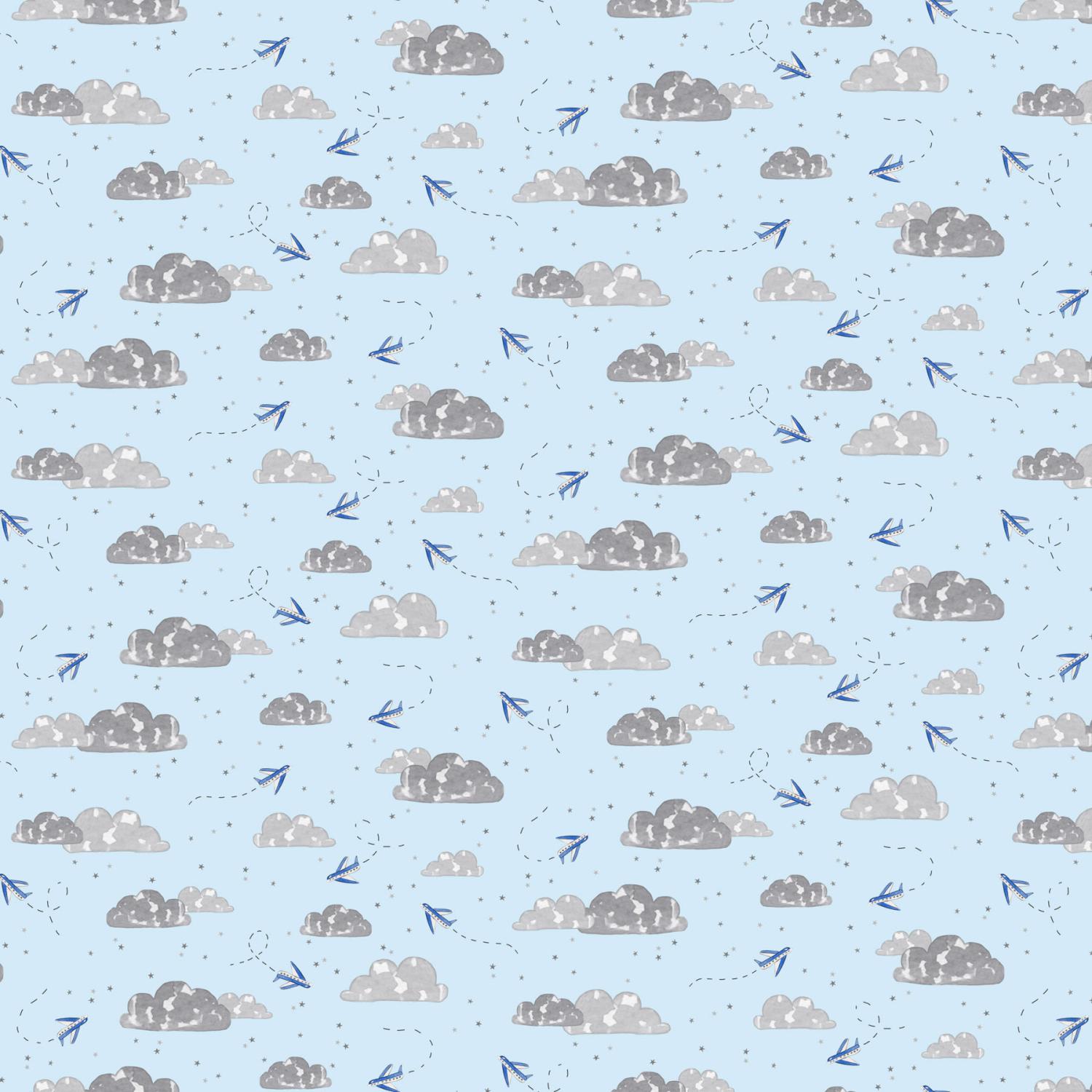 Mini Metropolis Airplanes Blue - 91191 - 40 - Northcott Fabrics - Nebraska Quilt Company - Mini Metropolis Airplanes Blue - 91191 - 40 - Northcott Fabrics