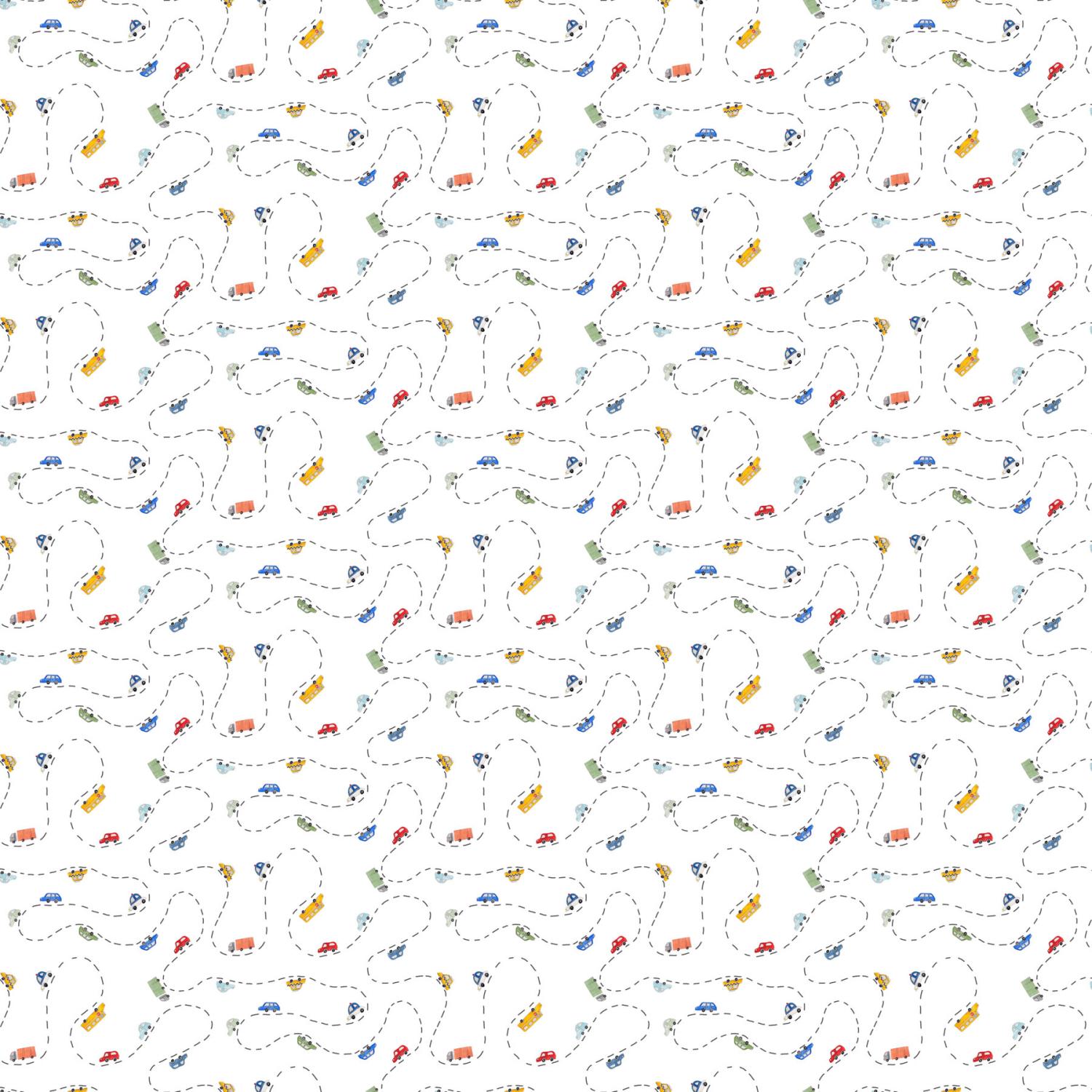 Mini Metropolis Cars White - 91190 - 10 - Northcott Fabrics - Nebraska Quilt Company - Mini Metropolis Cars White - 91190 - 10 - Northcott Fabrics