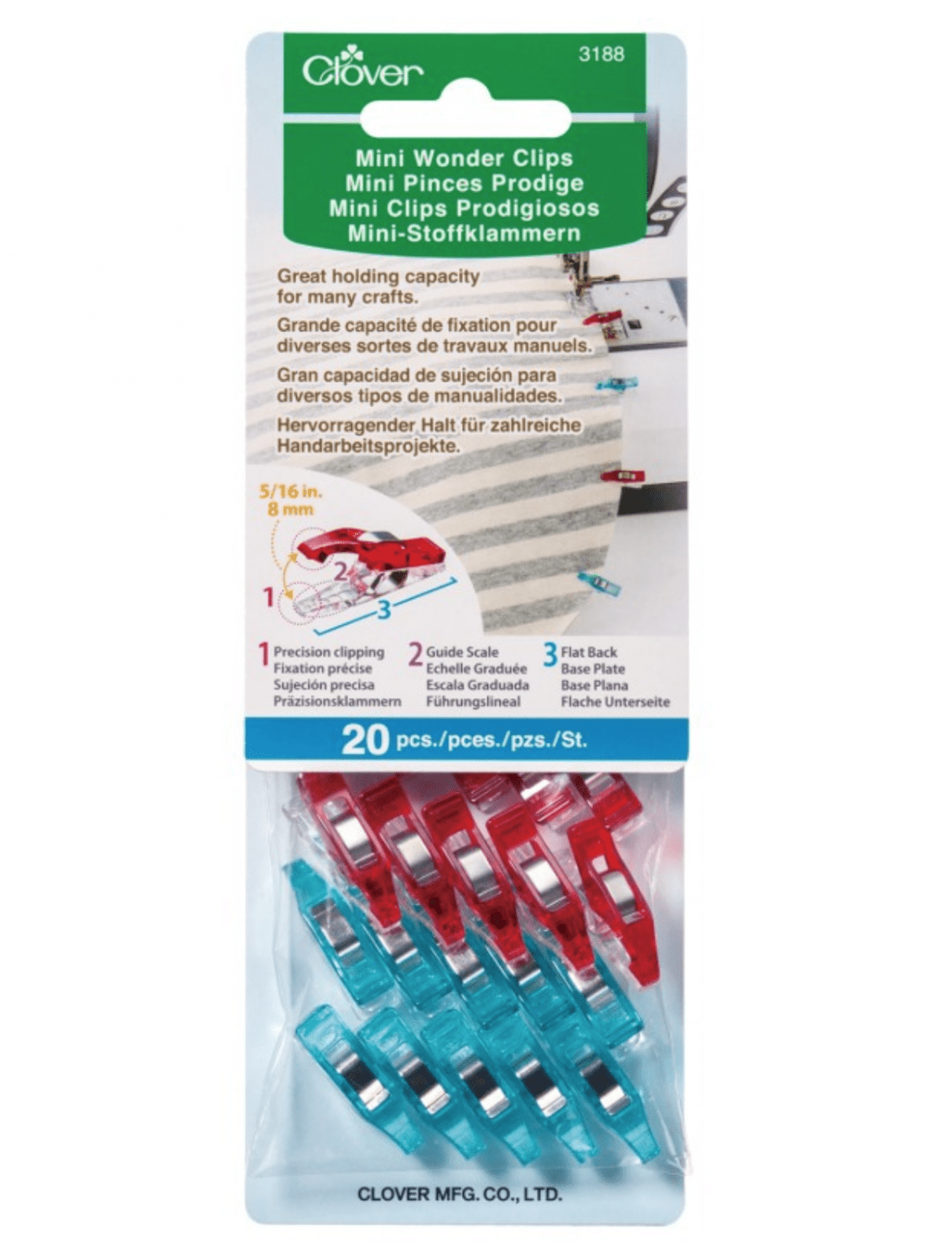 Mini Wonder Clips 20 Count - Nebraska Quilt Company - N15561