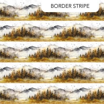 Misty Morning Border Stripe Ochre Multi - DP28648 - 54 - Northcott Fabrics - Nebraska Quilt Company - F251628