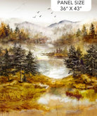 Misty Morning Ochre Multi Panel 36" x 43" - Nebraska Quilt Company - PAN251625