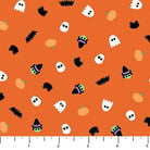 Mr. Bones Sews Halloween Toss Orange - 91076 - 56 - FIGO Fabrics - Nebraska Quilt Company - F2402093