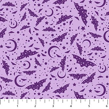Mr. Bones Sews Moons & Bats Purple - 91078 - 80 - FIGO Fabrics - Nebraska Quilt Company - F2402095