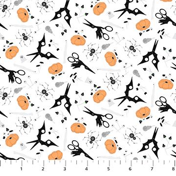 Mr. Bones Sews Notions Toss White - 91079 - 10 - FIGO Fabrics - Nebraska Quilt Company - F2402096