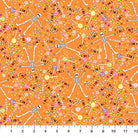 Mr. Bones Sews Skeleton & Candy Toss Orange - 91075 - 56 - FIGO Fabrics - Nebraska Quilt Company - F2402092